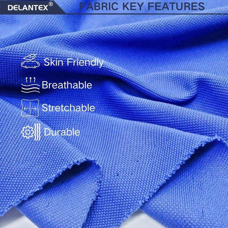 Delantex Eco Friendly Sustainable 100% Repreve RPET Moisture Wicking Finished Recycled Polyester Knitted Pique Fabric