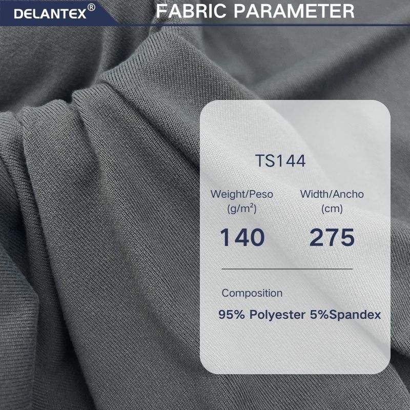 Delantex Two Sides Brushed Knit Grey Yoga Garment Fabric 178cm 140gsm