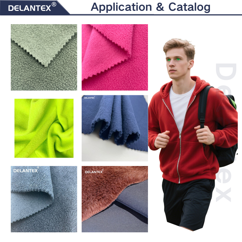Delantex Polar Bonded Microfleece Fabric for Winter Warm Keeping Hoodie Jacket Free Sample