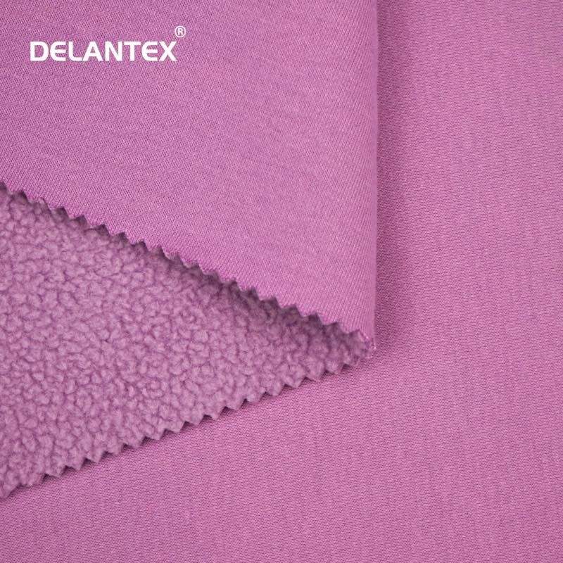 Delantex 80% Polyester 20% Cotton French Terry Fleece Fabric Brushed Knitting Fabric for Girls Hoodie for Sleepwear Outdoor