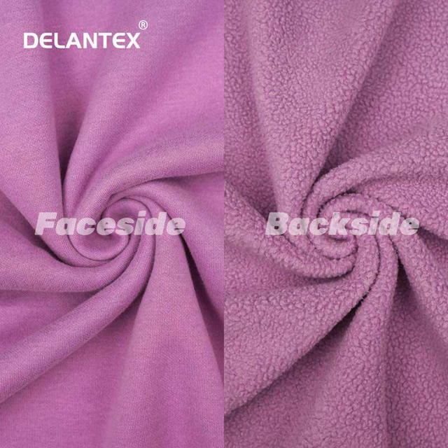 Delantex 80% Polyester 20% Cotton French Terry Fleece Fabric Brushed Knitting Fabric for Girls Hoodie for Sleepwear Outdoor