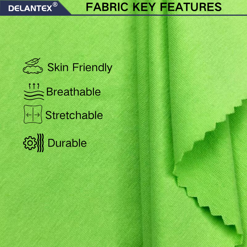 Delantex Summer Cool T-shirt Fabric Sweat Cloth 26s Breathable Moisture Wicking Chinese Fabric Manufacturer Knit Fabric