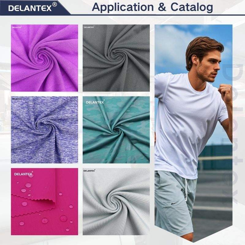 Delantex Lulu 4-Way Stretch Pullover Fabric Athletic Sportswear Swimwear Suitable Made Polyester Spandex Textile Free Sample