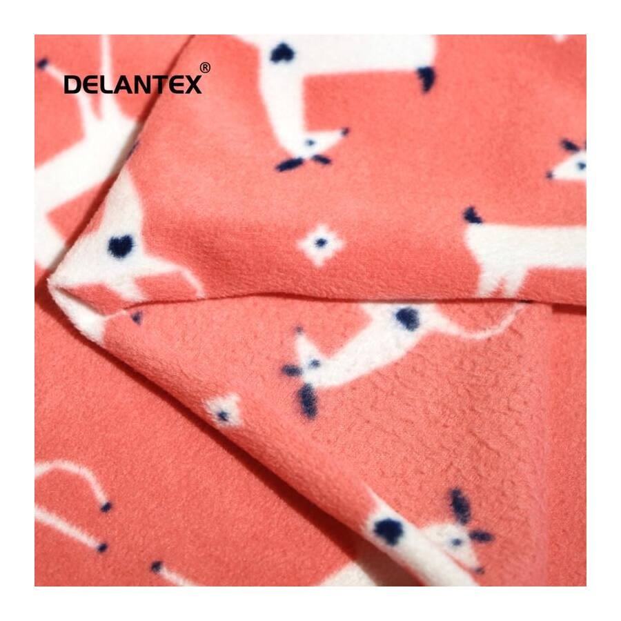 Delantex New Composistion Design Good Price Cartoon Design Custom Soft Micro Printed Polar Fleece Fabric
