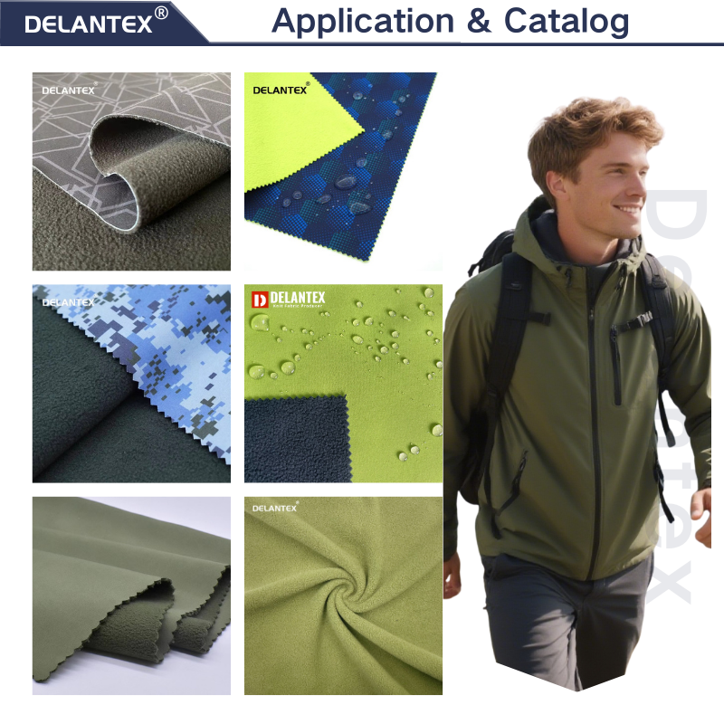 Delantex Bonded Microfleece Fabric for Hoodie Jacket Polyester Softshell Compound Fabric Wholesale
