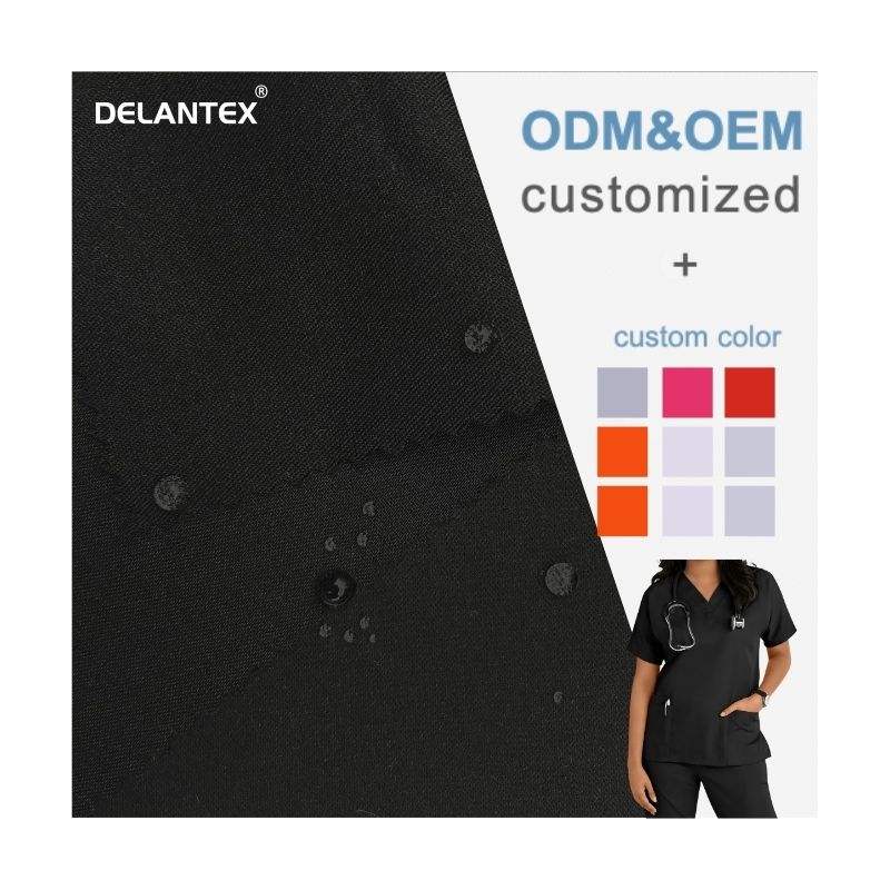 Delantex Wholesale 80% Polyester 18Rayon 2%Spandex Medical Scrubs Fabric for Hospital Use Free Sample