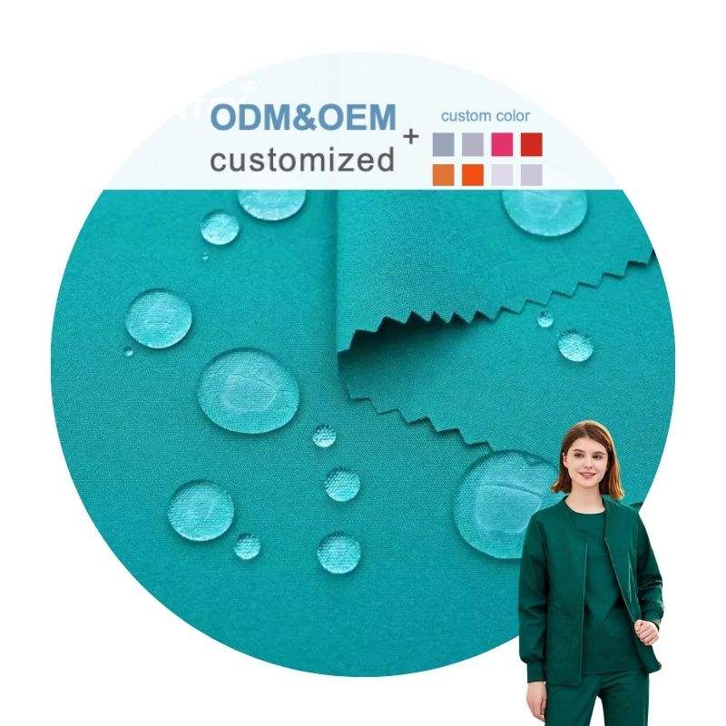 Delantex Polyester Spandex Fabric for Hospital Uniform Scrubs Fabric Medical Hospital Water Repellent Fabric Free Sample
