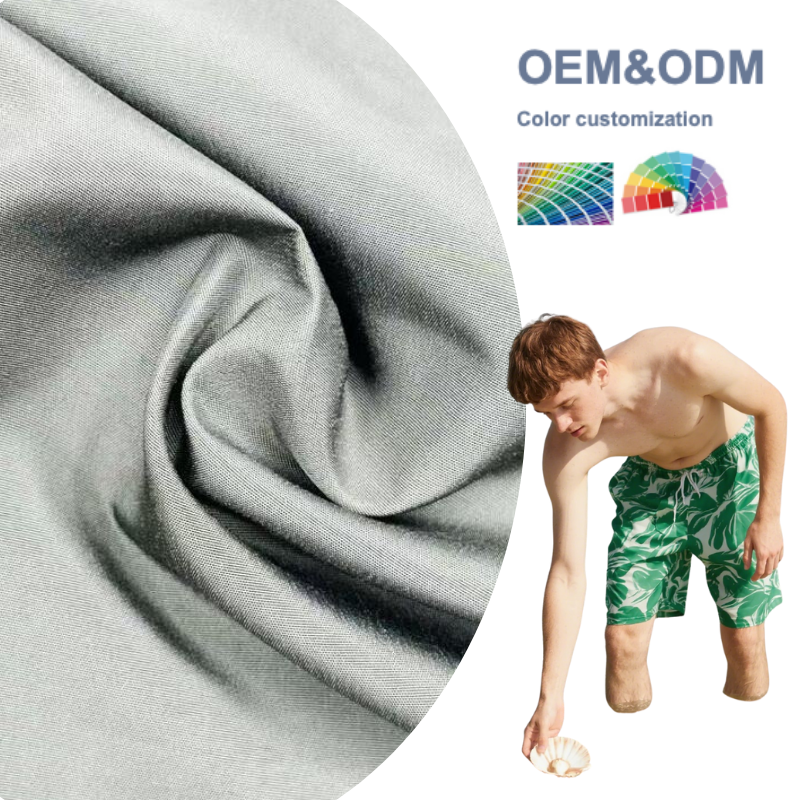 Delantex 100% Polyester Men's Beach Pants Breathable Quick Drying Stiff Color Chinese Fabric Supplier