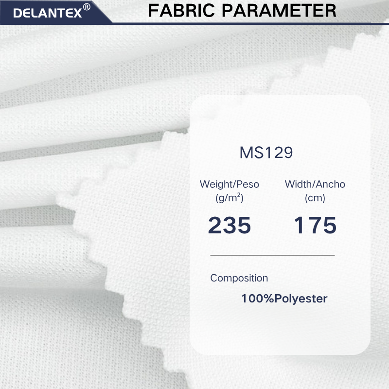 Delantex Dye Sublimation Polyester Fabric White Color Quick Dry Mesh Fabric Mesh Fabric
