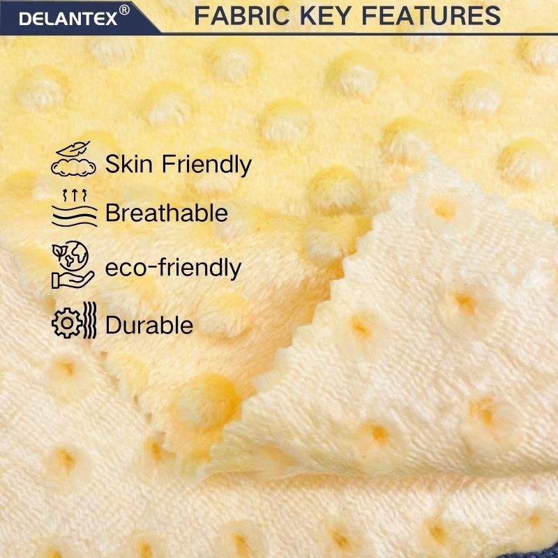 Delantex Skin Friendly Double Jacquard Elastic Bubble Flannel Fabric for Blanket