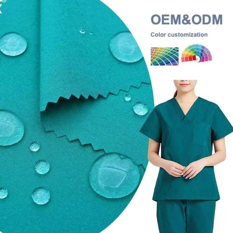 Delantex Wholesale Design Polyester Spandex Custom Stretch Fabric Scrub Dyed Uniform Fungi-proofing Medical Fabric Free Sample