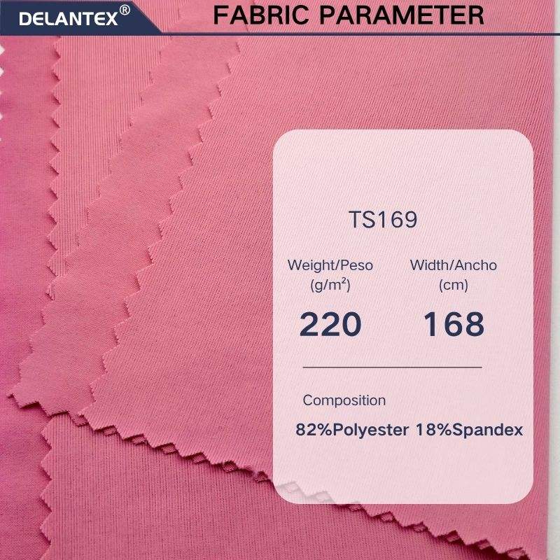 Delantex Stretch High-density Breathable 82%Polyester 18%Spandex Fabric for Yoga Leggings Sportswear