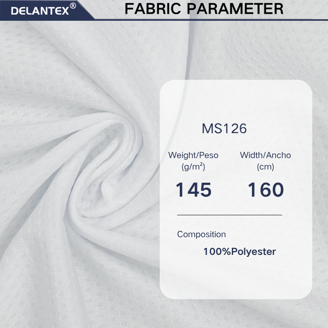 Delantex Polyester Mesh Fabric for Sublimation Sport T Shirt Breathable Summer Fabric145gsm/160cm Customizable Fabrics