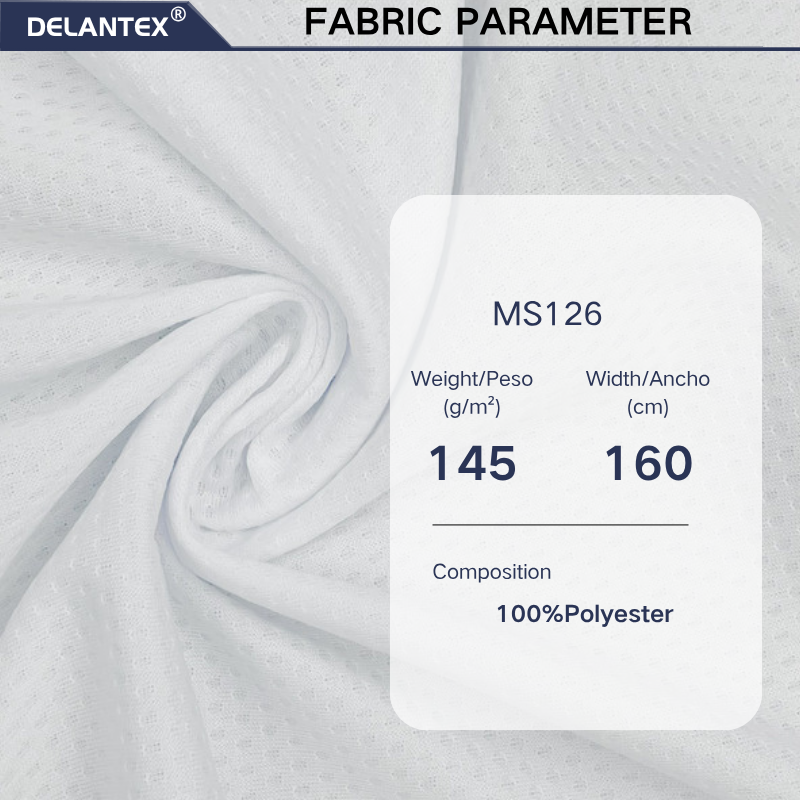 Delantex Polyester Mesh Fabric for Sublimation Sport T Shirt Breathable Summer Fabric145gsm/160cm Customizable Fabrics