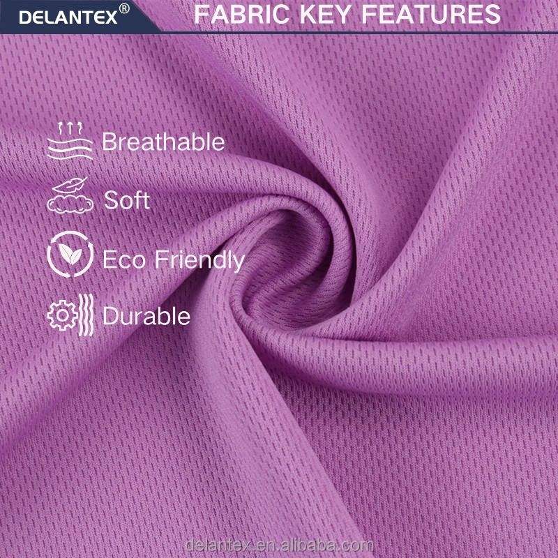 Delantex 100% Polyester Bird Eye Mesh Fabric for Girls for Outdoor Use and Garment for Drifit Polo Shirt