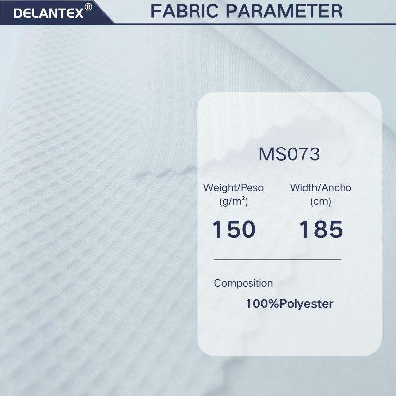 Delantex Sports Dry Fit Weft Knitting 185CM White square Grid Mesh Material Fabric Free Sample