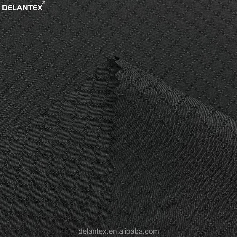 Delantex 100%polyester 75D Matte Large Diamond Pattern Dobby Grid Waterproof Softshell Fabric for Jacket