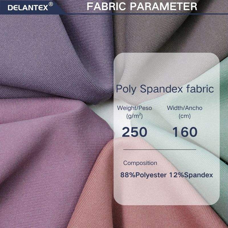 88% Polyester 12% Spandex Interlock Elastic Knitted Fabric 4 Way Stretch Soft Pain Suit for Yoga & Swimwear Legging Dress