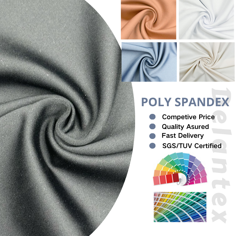 Delantex Breathable and Lightweight Spandex Polyamide Fabric with Four-way Stretch for Clothing Black 155cm 335gsm
