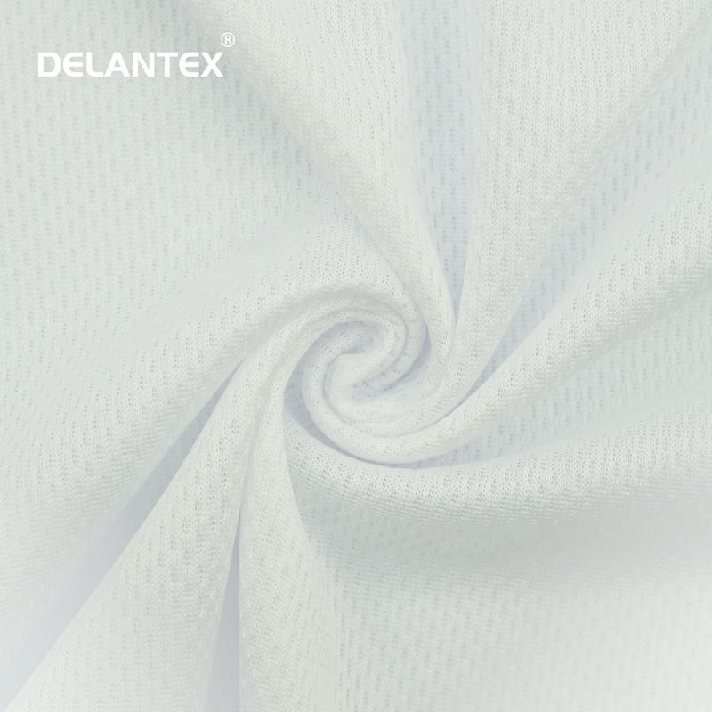 Delantex Breathable Soccer Jersey Fabric Dry Fit Sublimation Tricot Birdeye Mesh Fabric Supplier Sport Jersey Fabric Free Sample
