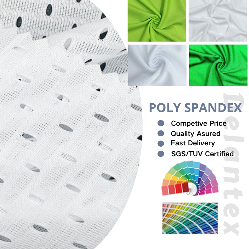 Delantex Sport Wear Material 100% Polyester Eyelet-Bird-Eye Mesh Fabric Knit for Clothing Sublimation Fabric