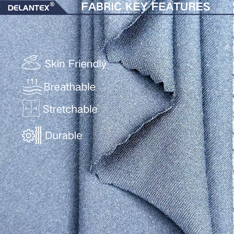 Delantex Chinese Manufacturer Breathable, Good Color Fastness, Tear Resistant, High Elasticity All Polyester Sweat Cloth