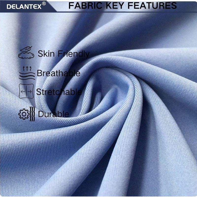 Delantex High-quantity Plain Stretch High-density Needle Breathable 82%Polyester 18%Spandex Fabric for Yoga Leggings Sportswear