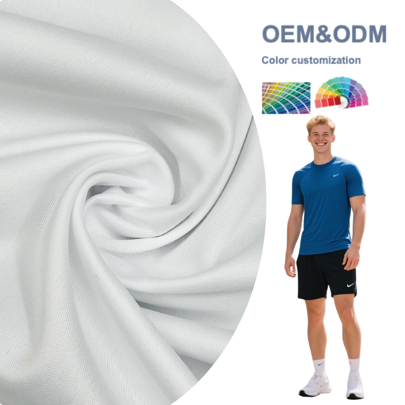 Delantex Polyester Knitted Fabric Double Interlock Sportswear Mesh Interlock Fabric Weft Knitted 100%polyester