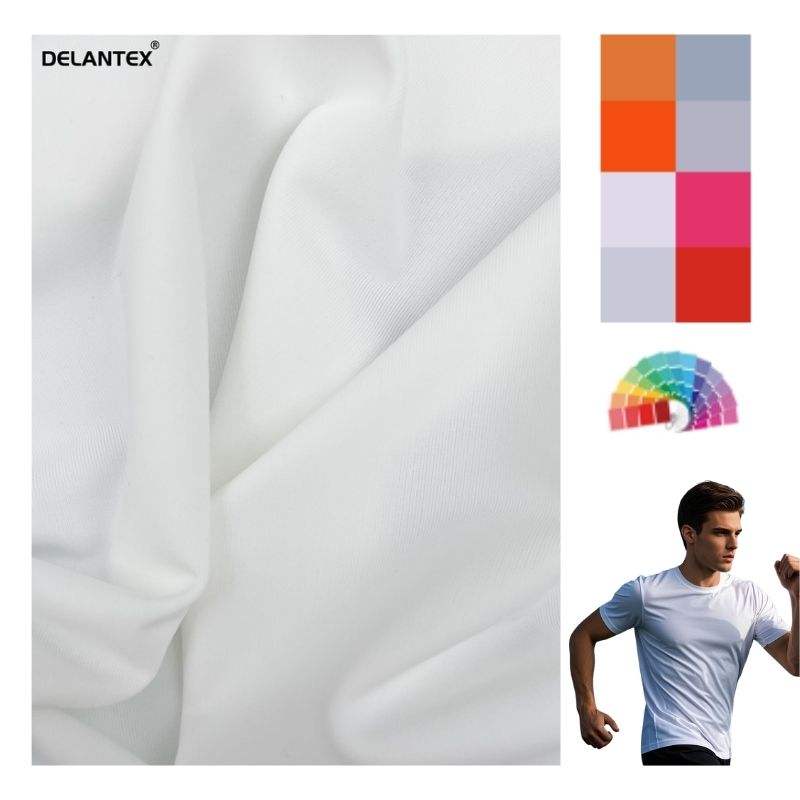 Delantex Skin Friendly Polyester Ice Silk Fabric Sunscreen Clothing and Mask Material 200 Gsm Pollydex Fabric for Sublimation