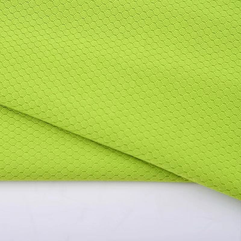 Delantex Sportswear Training Shirt Fabric Sublimation Printed Use 100Polyester Wicking Honeycomb Knitted Mesh Fabric Free Sample