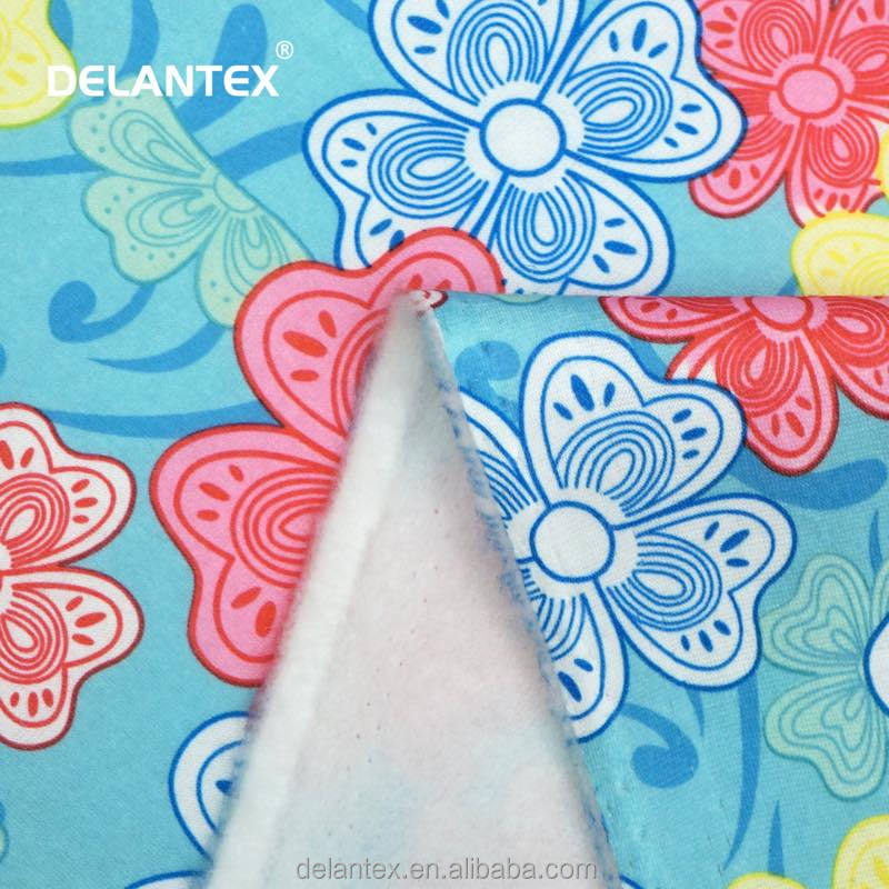 Delantex Custom Super Soft Raw Material Cute Graphics 100% Polyester Double Sided Polar Hoodie Fleece Fabric for Shirts Cloth