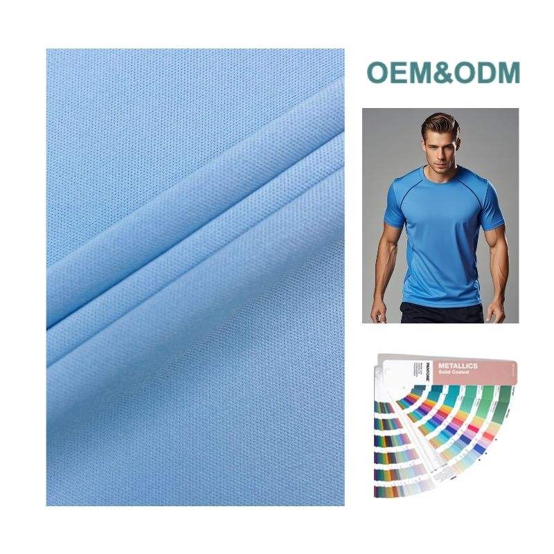 Delantex Manufacture Breathable Microfiber Fabric Knitted 100 Material Polyester Stretchy Double Knit Interlock