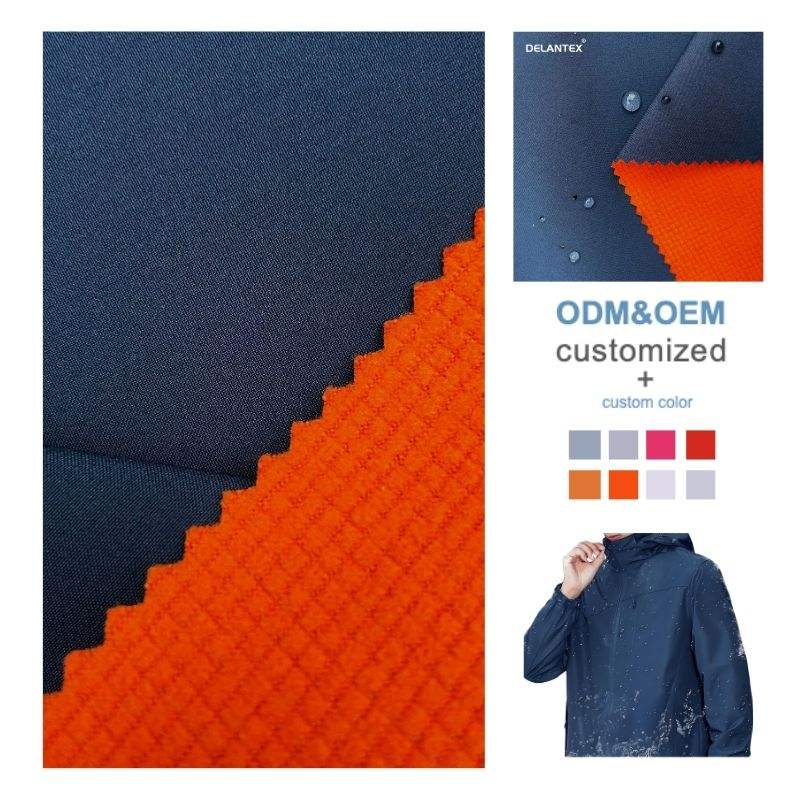 Delantex High Quality 94%Polyester 6%Spandex Waterproof Durable Plaid Fleece Fabric with 4-Way Stretch