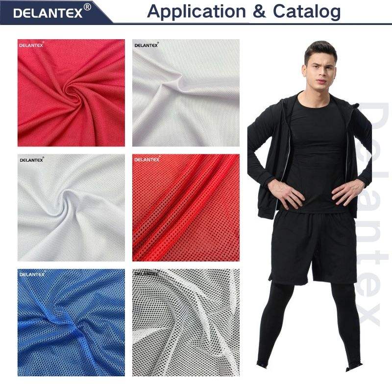 Delantex 100% Polyester DTY Bird Eye Mesh Stretch for Sportswear and Activewear