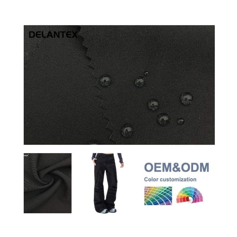 Delantex Woven Twisted 150D 96poly 4spandex Water Resistant 4 Way Stretch Twill Fabric for Leggings
