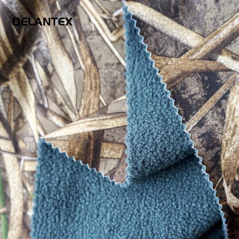Delantex Hot Sale Sports Fleece Windproof TPU Bonded Softshell Fleece Fabric for Jacket Winter Fabrics for Clothing