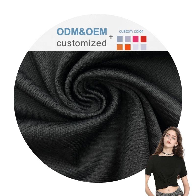 Manufacture Garment 130-135GSM Soft Breathable Plain Dyed Interlock Fabric Wholesale