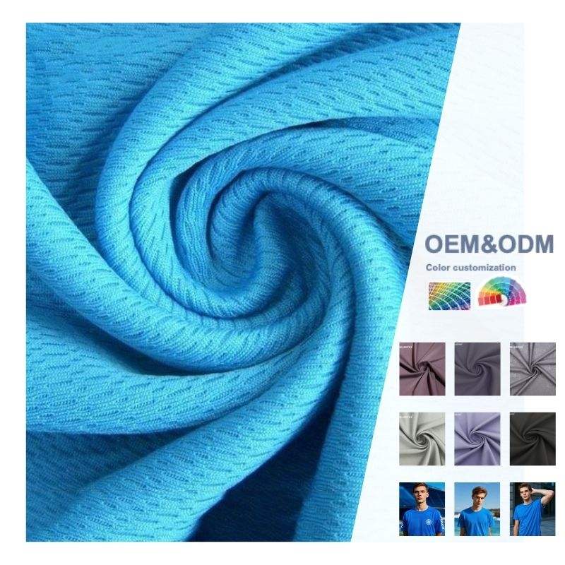Delantex 100% Polyester Interlock Mesh Fabric Wicking Finish Solid Dye Eco-Friendly T-Shirt Cloth Outdoor Garment Free Sample