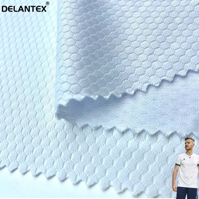 Delantex Polyester Sports Athletic Pique Mesh Stretch Knit Football Grid Fabric for Sportswear