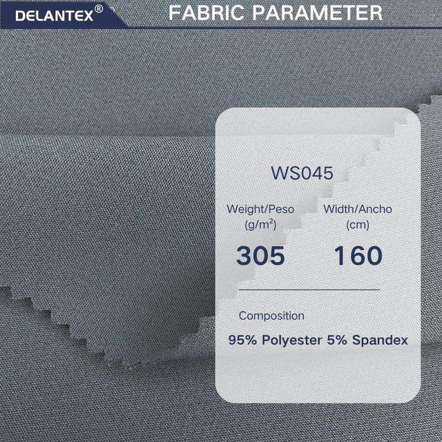 Delantex Customized 95%Polyester 5%Spandex Double Layer 4-Way Stretch for Uniform