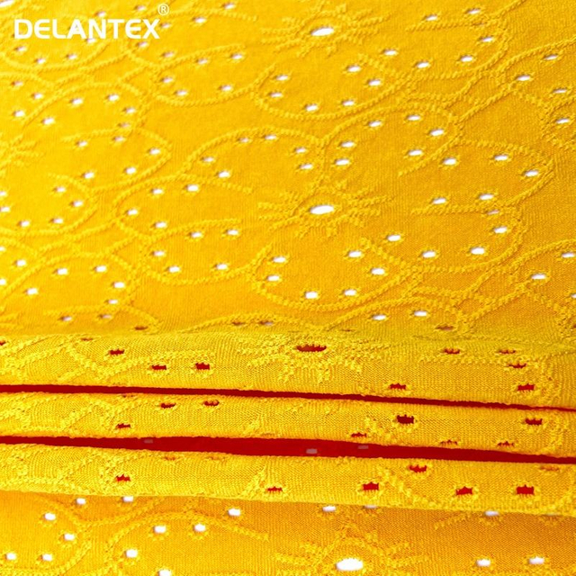 Delantex Wholesale Jacquard Fabric Embroidery Holes Jacquard Fabric for Fashionable Garments Free Sample