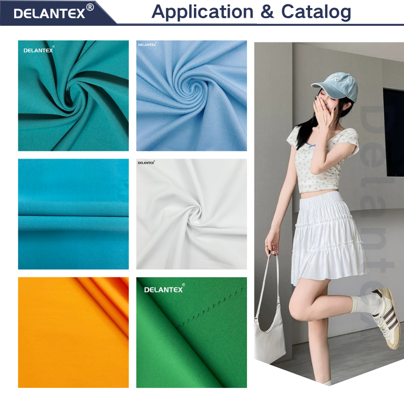 Delantex Elastic 95%Polyester 5%Spandex Soft Scuba Fabric for Sports Wear Free Sample