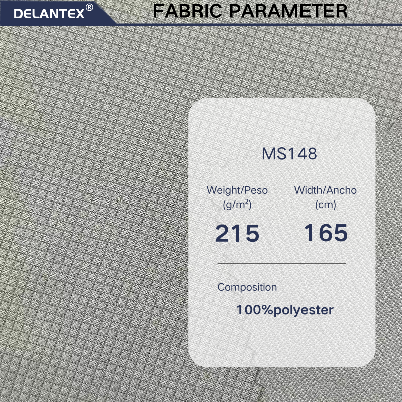 Delantex 100%polyester Small square 215gsm Men's Tops Fabric