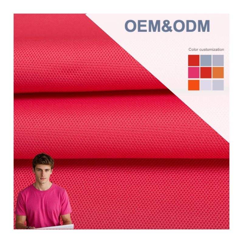 Delantex Popular Bird Eye Mesh Fabric 100% Polyester 120gsm Knitted T-SHIRT Fabric Hot Selling Classical Style