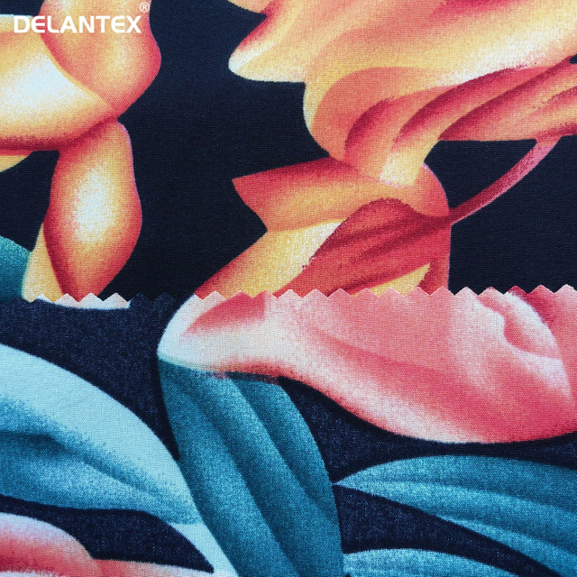 Delantex Manufacture Colorful 95%Polyester 5%Spandex Quick Drying Printed 4-Way Stretch Fabric for Blouse