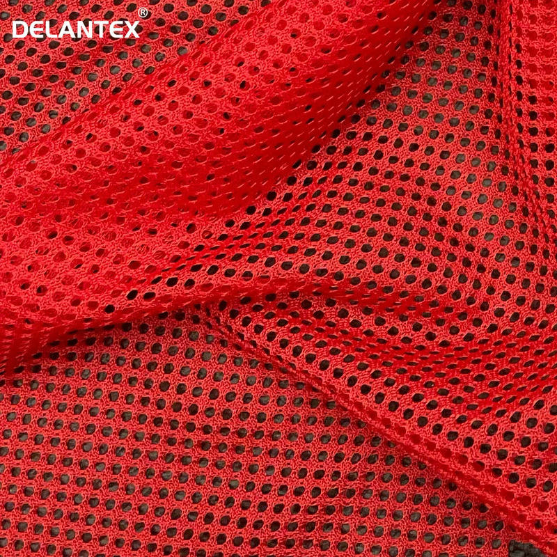Delantex 100polyester Knitted High Quality Stretch Bird Eye Mesh Fabric for Activewear