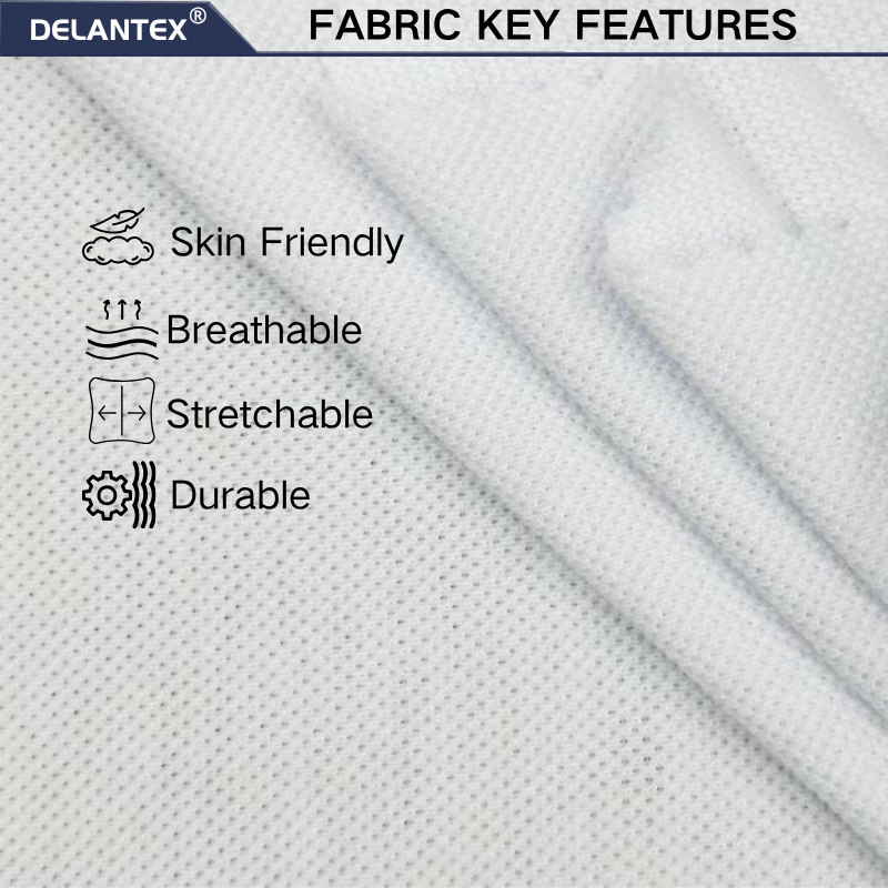 Delantex Fabric for Garment Sublimation Color Can Be Customized Pique Fabric Dry Polyester Bird Eye Mesh Knitted Fabric