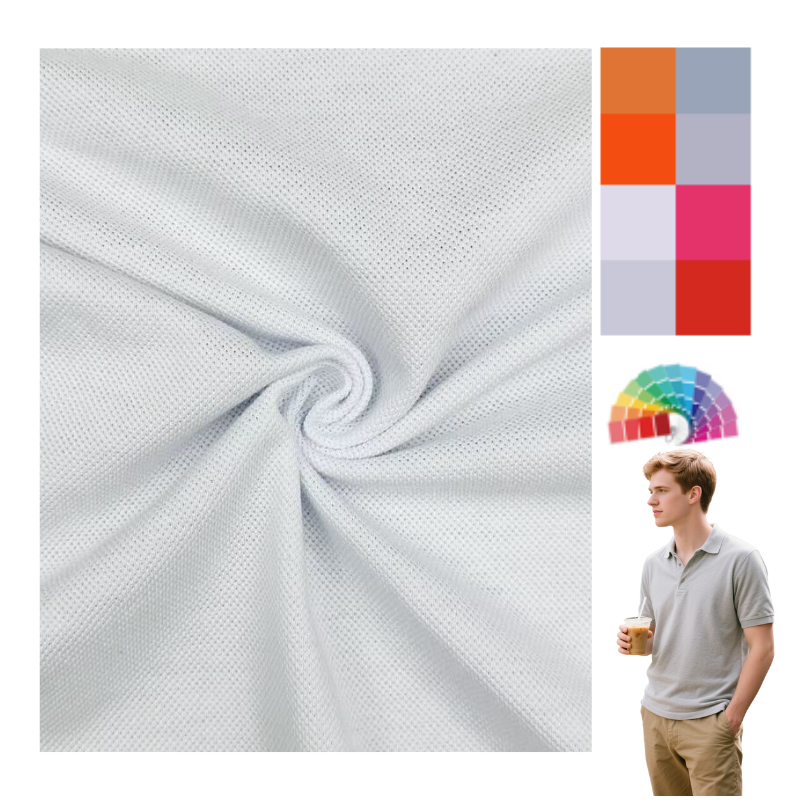 Delantex Fabric for Garment Sublimation Color Can Be Customized Pique Fabric Dry Polyester Bird Eye Mesh Knitted Fabric