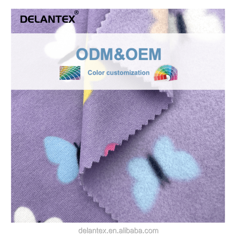 Delantex 150D/96F FDY Digital Printing Polar Unique Fleece Fabric by the Metre