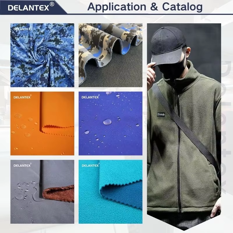 Delantex Winter Outer Work Sport Woven 100D Spandex TPU 100 % Polyester 3 Layer Laminate Softshell Polar Bonded Jacket
